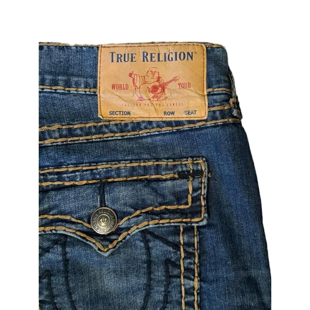 True Religion Geno Super T Jeans 40 x 33 Copper Stitching Relaxed Y2K Vintage
